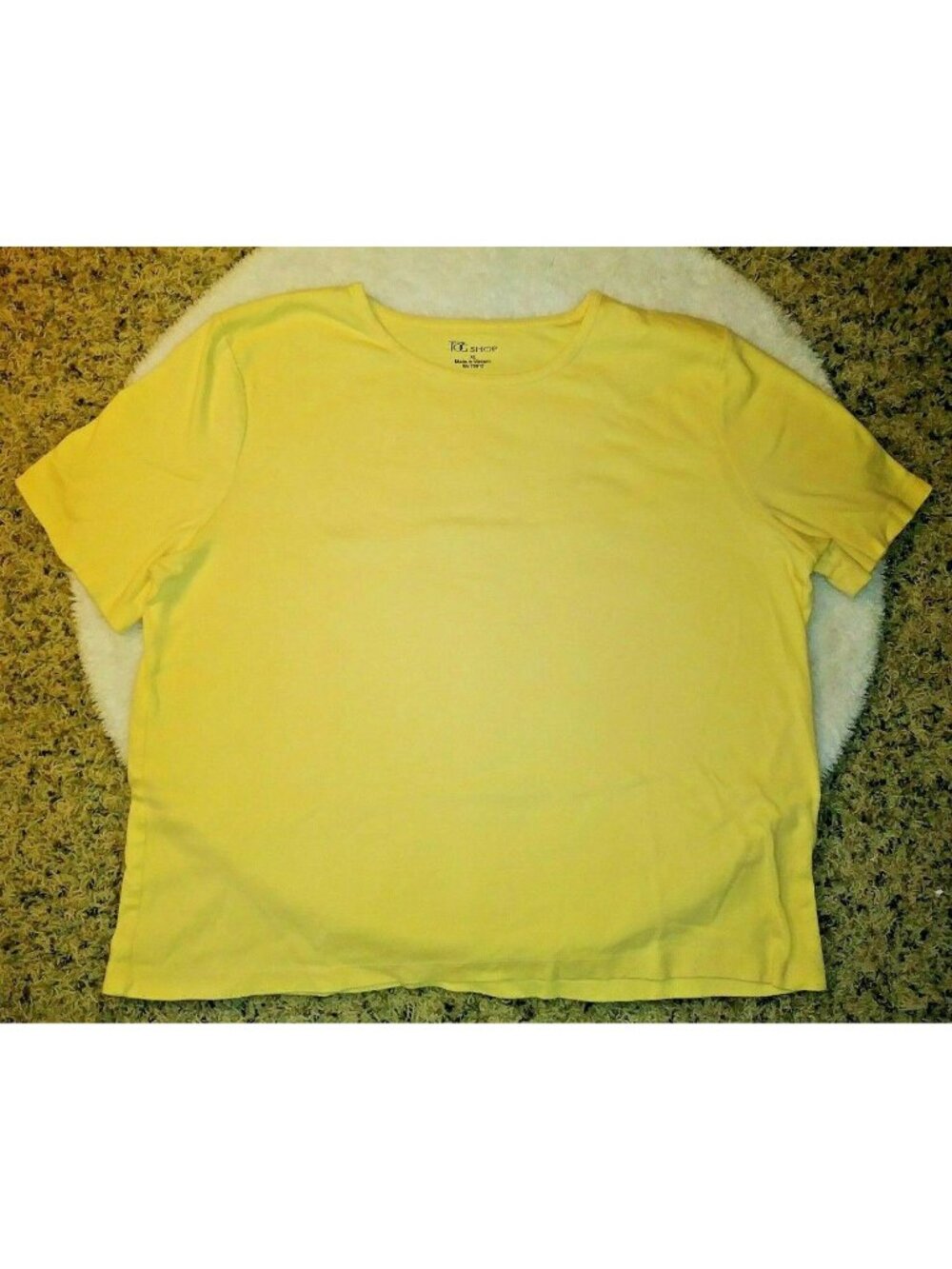 The TOG Shop Yellow Short Sleeve Cotton T-Shirt Blouse Round Neck Plus Size XL